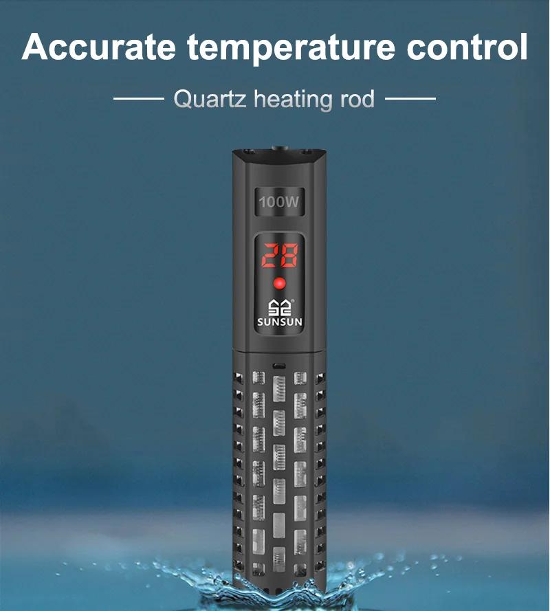 SUNSUN Aquarium Chauffage Submersible Aquarium Écran LCD Tige de Chauffage D'eau Réglable Numérique 