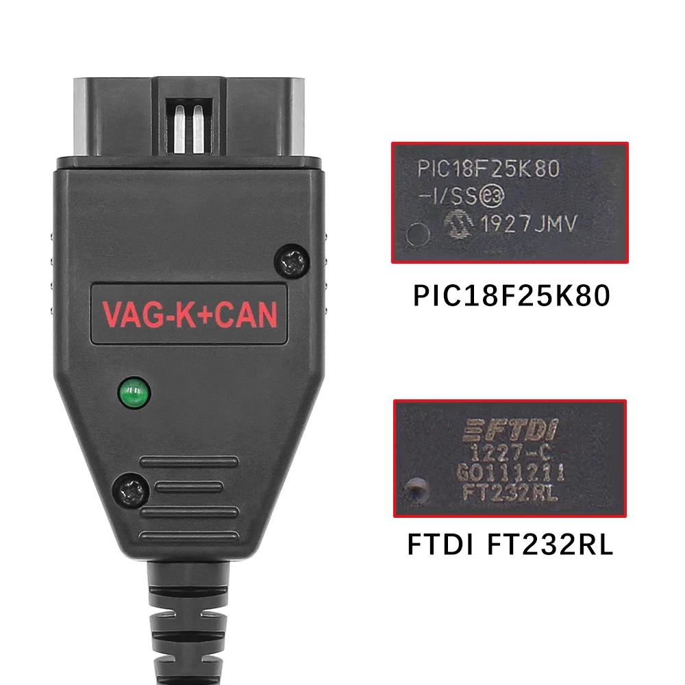 VAG K CAN Commander 1.4 FTDI PIC18F25K80 K + CAN 1 4 OBD 2 OBD2 outils de Diagnostic de voiture auto
