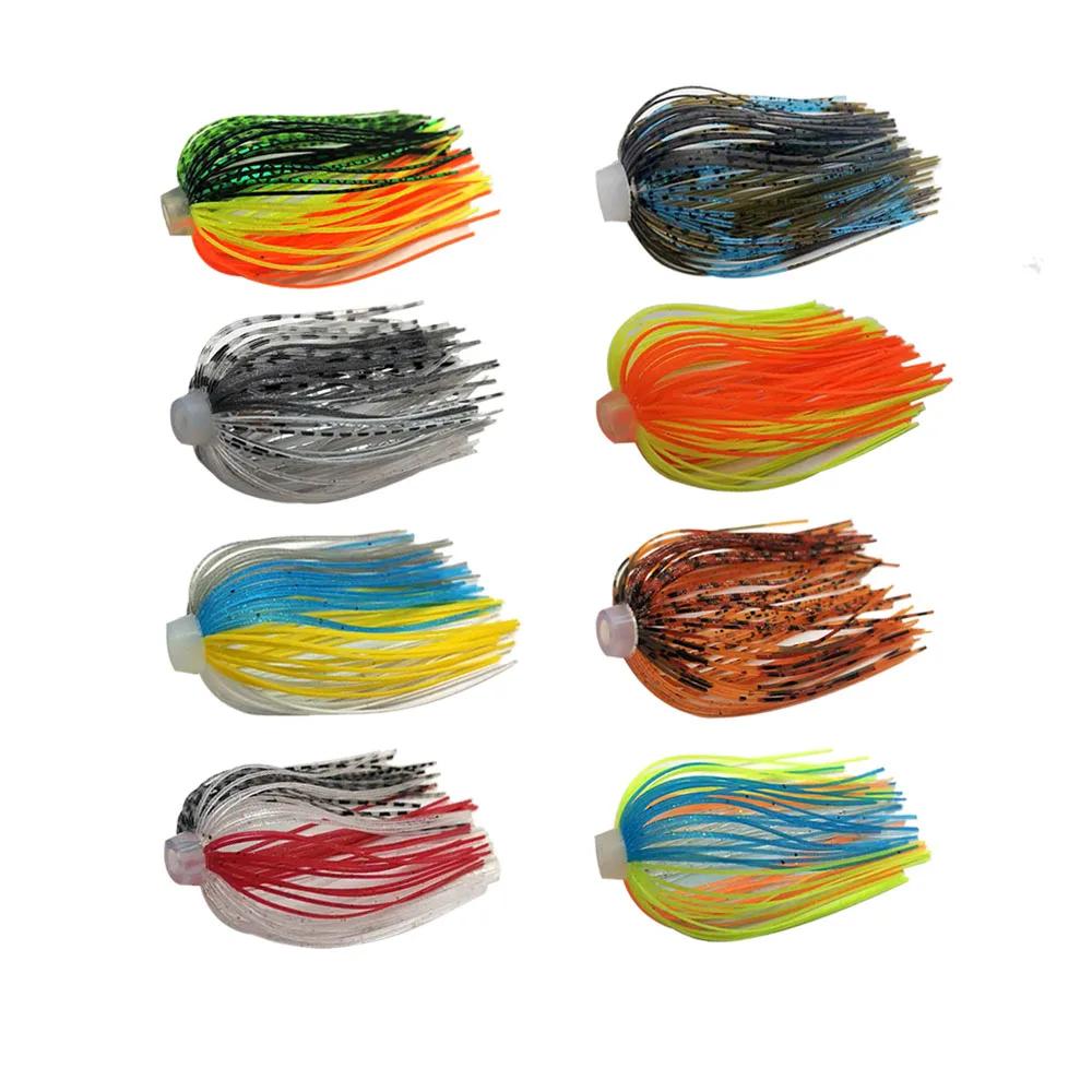 3/10 pièces/lot 88 brins 64mm Silicone jupes élastique trou parapluie jupes accessoires de pêche Buz