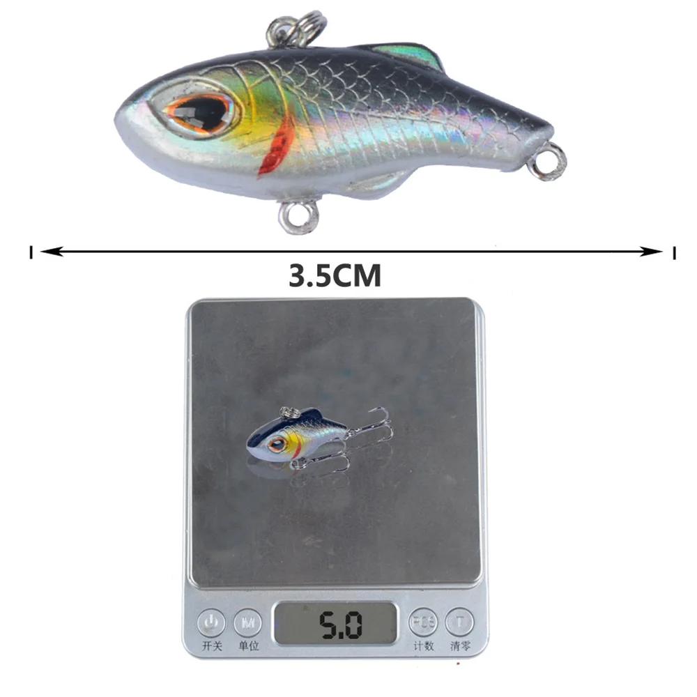 1 pièces 3.5 cm 5g hiver Vibration Mini coulant VIB leurre de pêche manivelle glace artificielle app