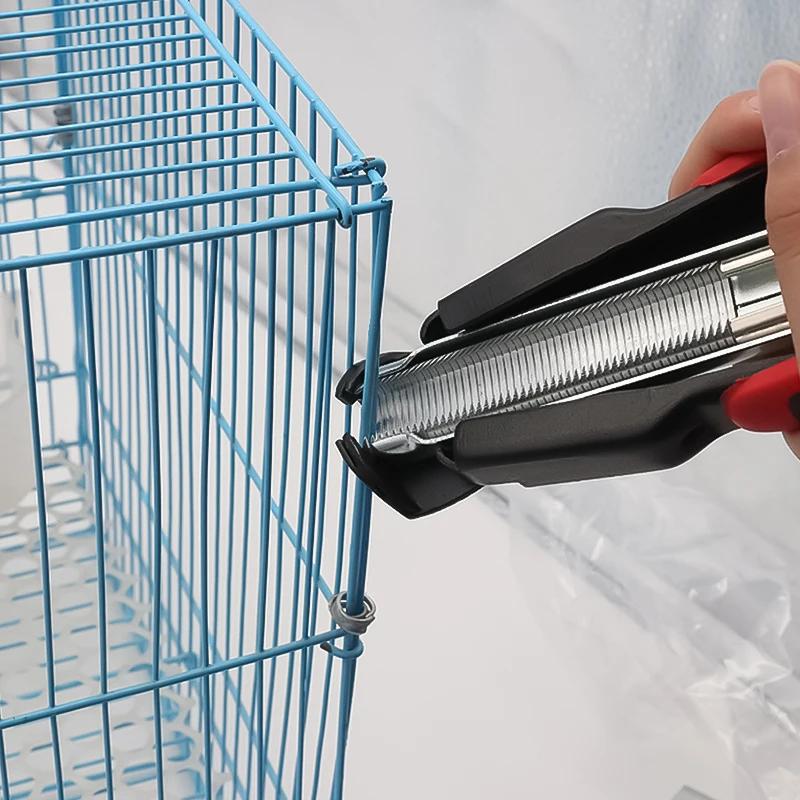 Accessoires de Cage pour animaux, Installation d'anneau de porc, pince de Cage métallique et clous d