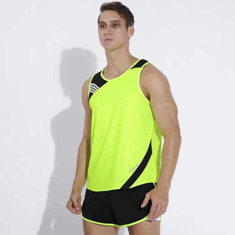 Combinaison de course pour hommes, uniforme de Jogging de sport à séchage rapide, gilet et short à C