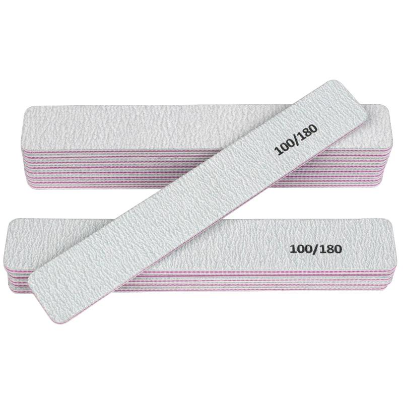 Tampon de lime à ongles gris 100/180, carré droit, Lime a Ongle, limes de ponçage pour manucure, dis