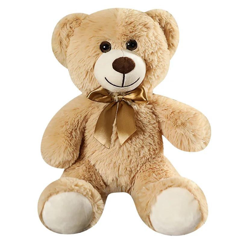 Mignon coloré nœud papillon ours poupée en peluche câlin ours poupée enfants cadeau d'anniversaire o