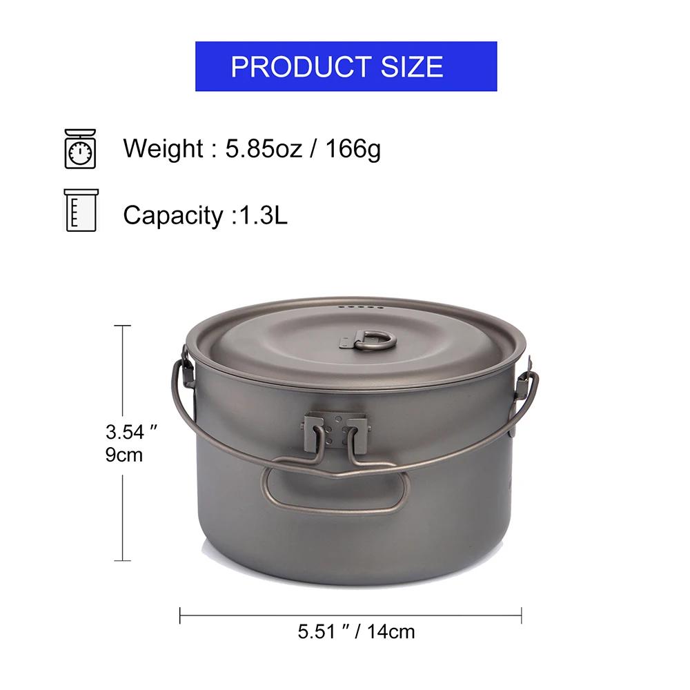 Ensemble vaisselle titane Widesea camping randonnée trekking cuisine extérieure léger durable