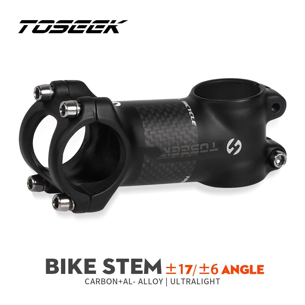 TOSEEK – tige de guidon de vélo vtt en aluminium et carbone, 28.6-31.8mm, angle 6 17, pièces de rech