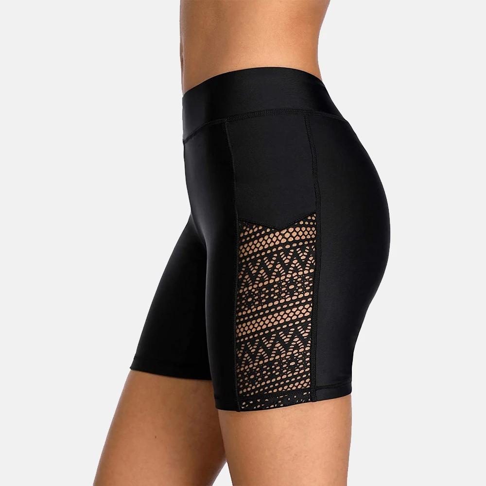 Maillot de bain taille haute Anfilia pour femmes - Dentelle ajourée et short de bain