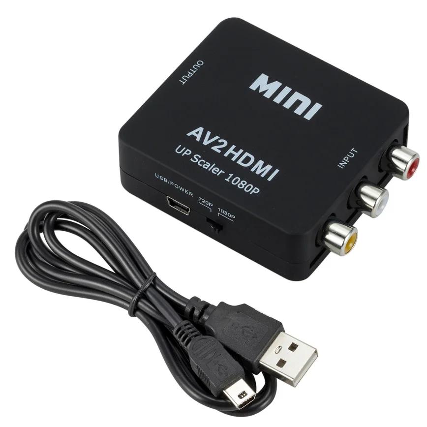 Grwibeou – convertisseur RCA AV vers HDMI, boîtier vidéo AV/CVSB L/R HD 1080P 1920x1080 AV2HDMI, pri