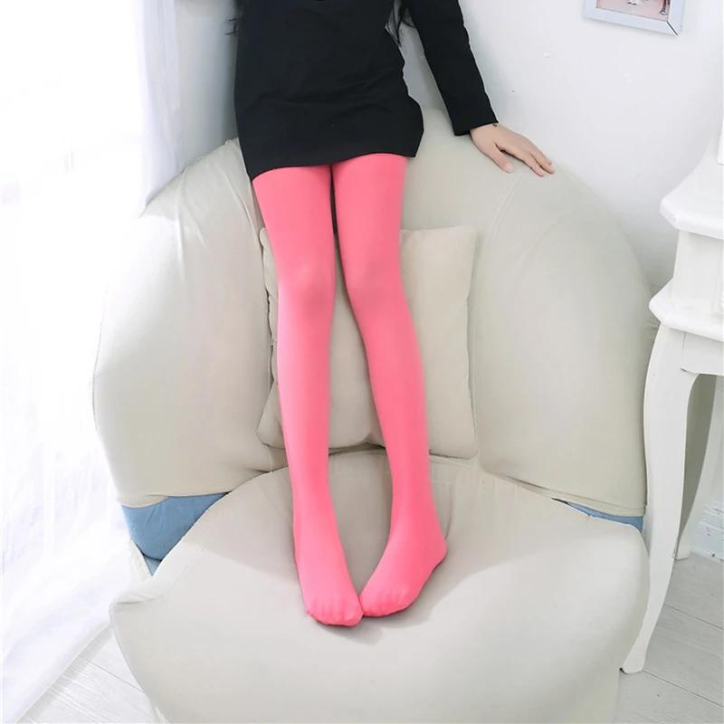 TiXI-Collants en Velours pour Enfant Fille, Couleur Bonbon, Mignons, pour brev, Printemps/Automne