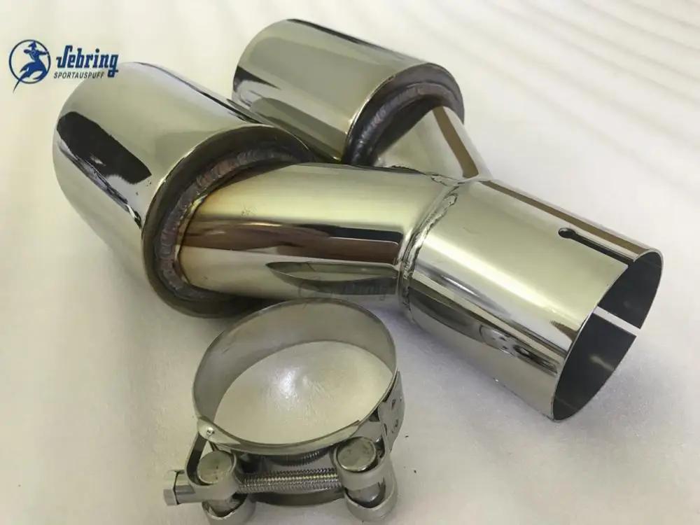 En acier inoxydable biais double acier universel double Automobile tuyau d'échappement silencieux vo