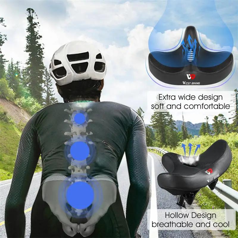 WEST BIKING – selle de vélo ergonomique et souple, coussin large et épais, pour vtt, vélo de route, 