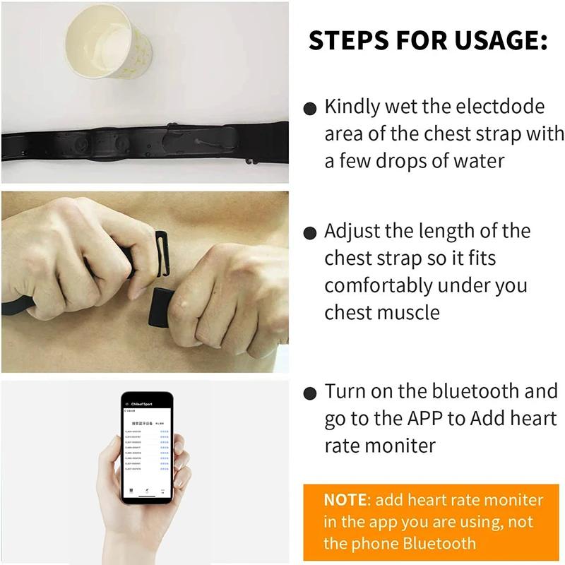 FITCENT 5.3Khz moniteur de fréquence cardiaque sangle pectorale Bluetooth ANT + capteur HR pour Pelo
