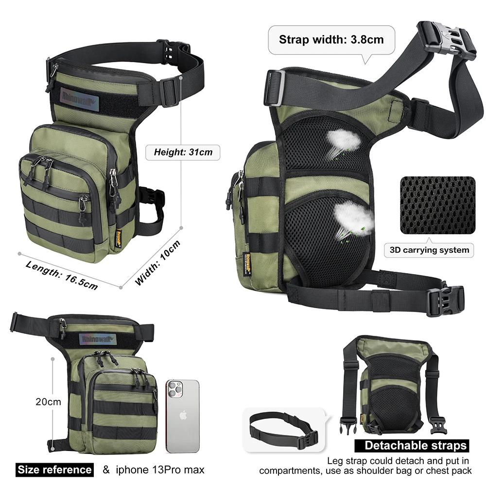 Bal inowalk-Sac de jambe de taille de moto, sac banane de grande capacité, sacs initiés à longue dis