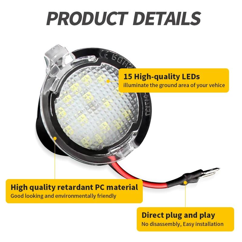 Feux de plaque de rétroviseur de voiture, lampe LED, lanterne, accessoires auto, Ford Edge, Mondeo, 