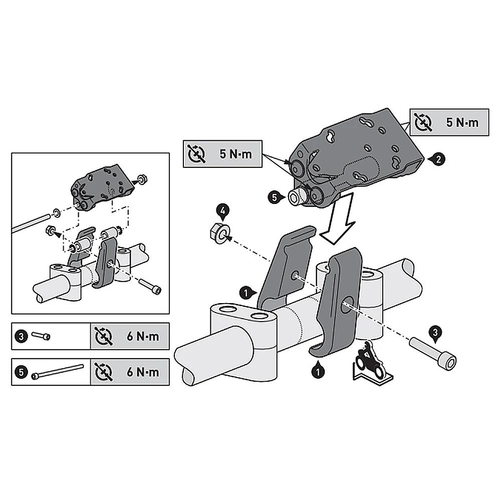 Universel nouveau pour Ø 22mm guidon nouveau noir moto téléphone GPS support avec pince de guidon