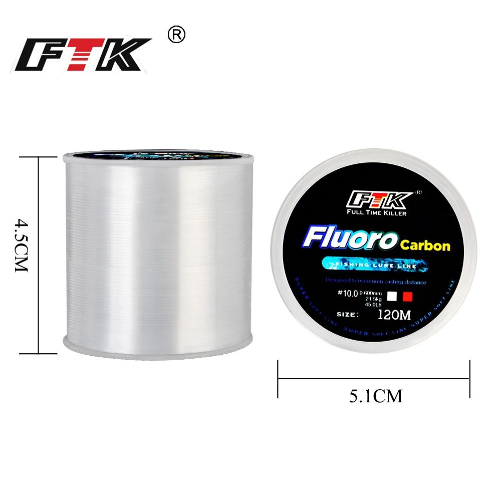 Ligne de pêche à revêtement fluorocarbone de 120M, 0.20mm-0.60mm, ligne Leader en Fiber de carbone, 