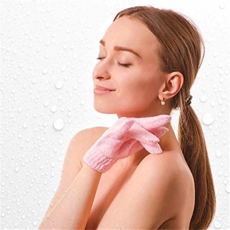 Gants de bain à cinq doigts, serviette de douche domestique, gommage, lavage du corps, fourniture do