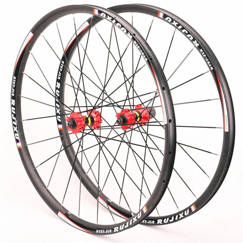 Paire de roues VTT super légères avec frein à disque, roulement scellé, roues en alliage à six trous