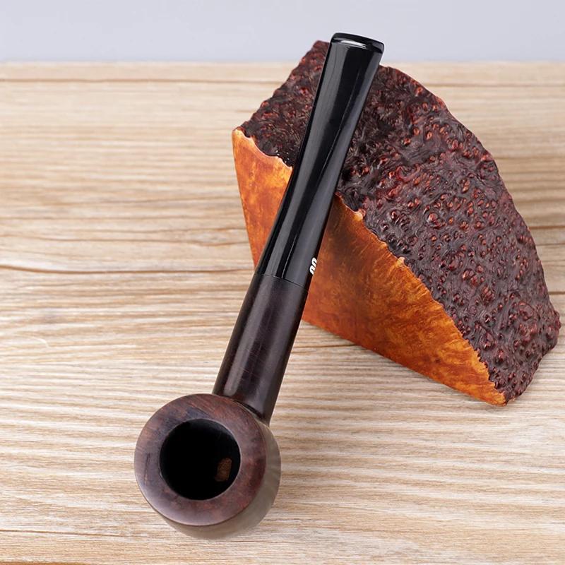 Pipe à tabac classique en bois de bruyère, compatible avec les filtres de 9 mm, tige droite faite à 