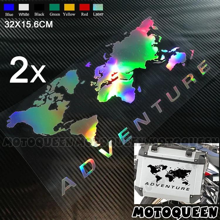 2 autocollants de décoration de boîte latérale en aluminium pour bagages de moto, autocollants réflé