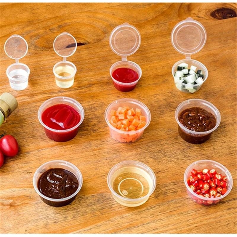 30 pièces/ensemble 30ml 50ml 100ml jetables en plastique à emporter Sauce tasse conteneurs boîte ali