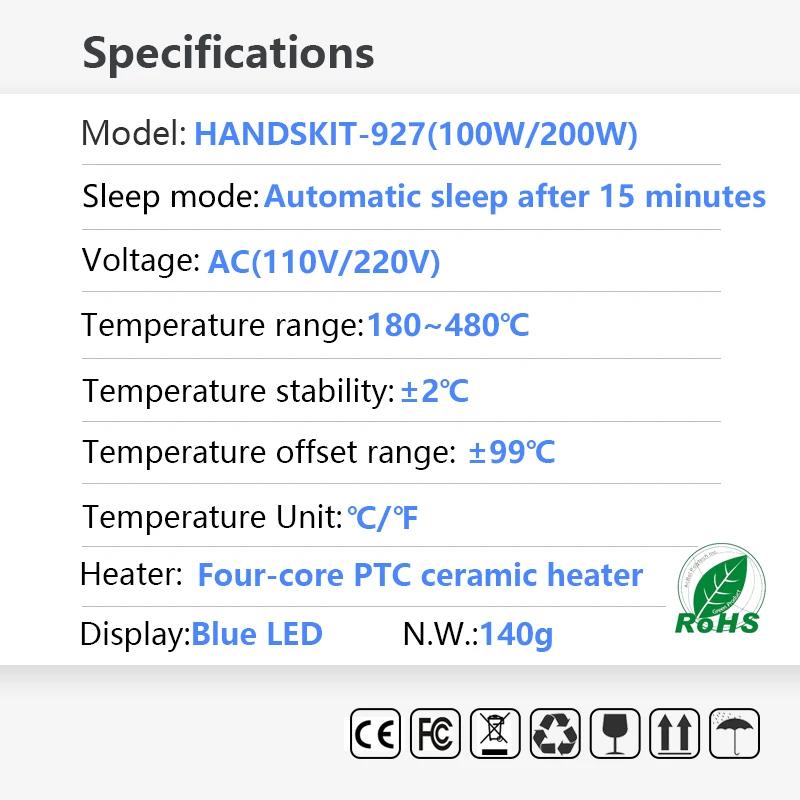 Fer à souder électrique 100W, réglage numérique de la température, sommeil automatique, chauffage in