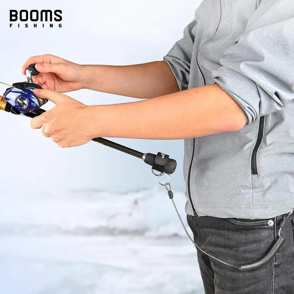 Booms Fishing T01 2M lanières enroulées de pêche avec ceinture d'attache de canne lanière de pêche p