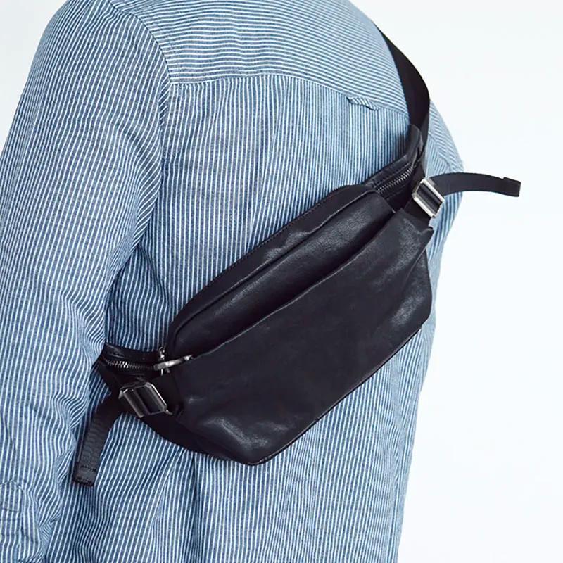 Gland TOO-Sac de poitrine en cuir avec ceinture pour homme, sac simple