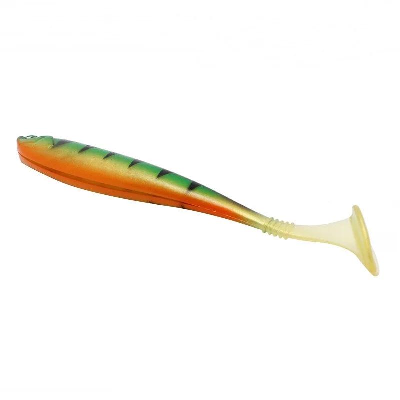 Leurre souple en silicone et caoutchouc avec tête plombée, appât Élde type poisson nageur idéal pour