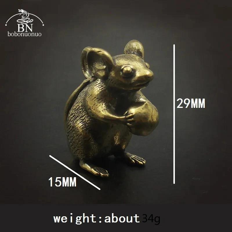 Mini souris en cuivre pur, offrande de pêche, figurine d'Auckland, rat mignon créatif, animal porte-