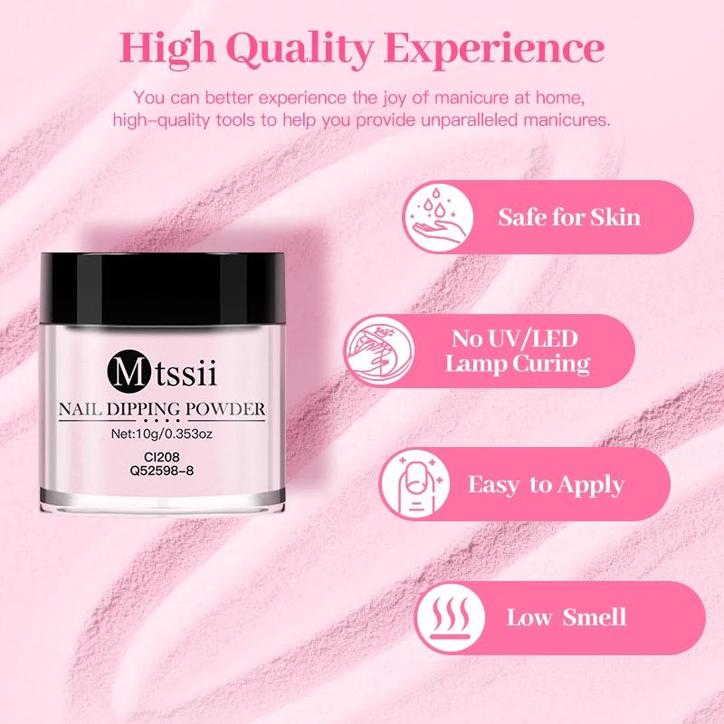 MTSSII 10g poudre à tremper pour ongles naturel sec sans lampe Cure bricolage Nail Art décoration Pi