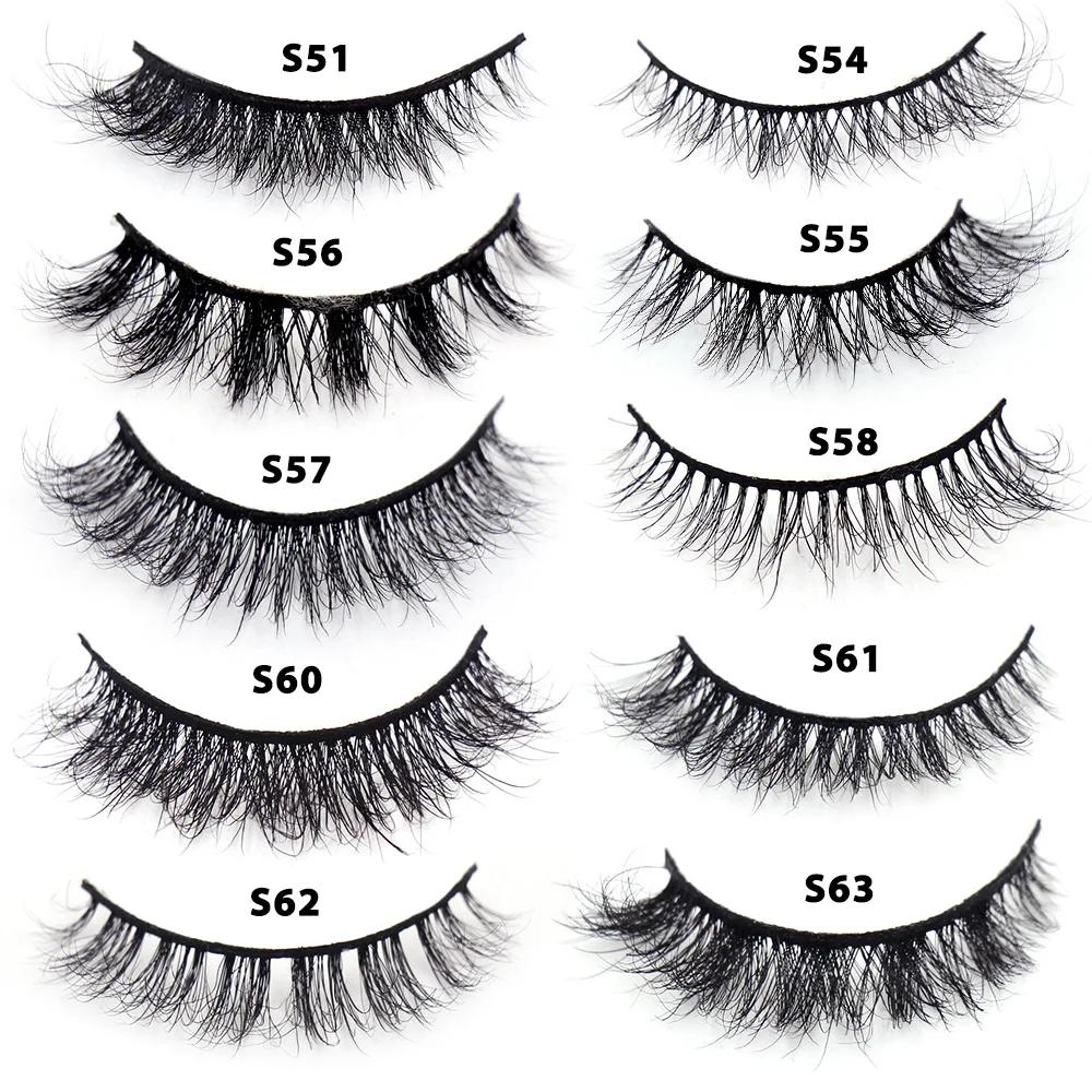 30/60/100 paires de cils de vison sans boîte cils de vison 3D courts faux cils de vison naturel en v