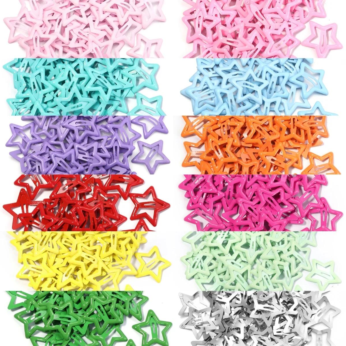 50 pcs/lot métal coloré enfants BB pinces à cheveux Y2K étoile pinces à cheveux pour pince à cheveux