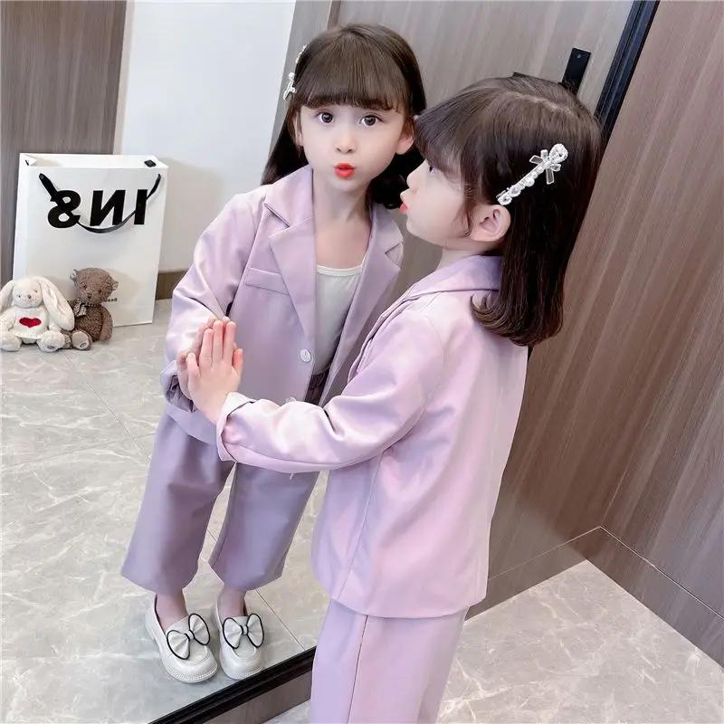 Blazer en coton pour enfants, nouvelle collection, fin, à manches longues, 2 pièces, créatif, respir