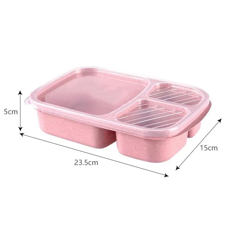 Boîte à déjeuner en paille de blé, boîte à Bento Portable avec compartiment, boîte à Bento de pique-
