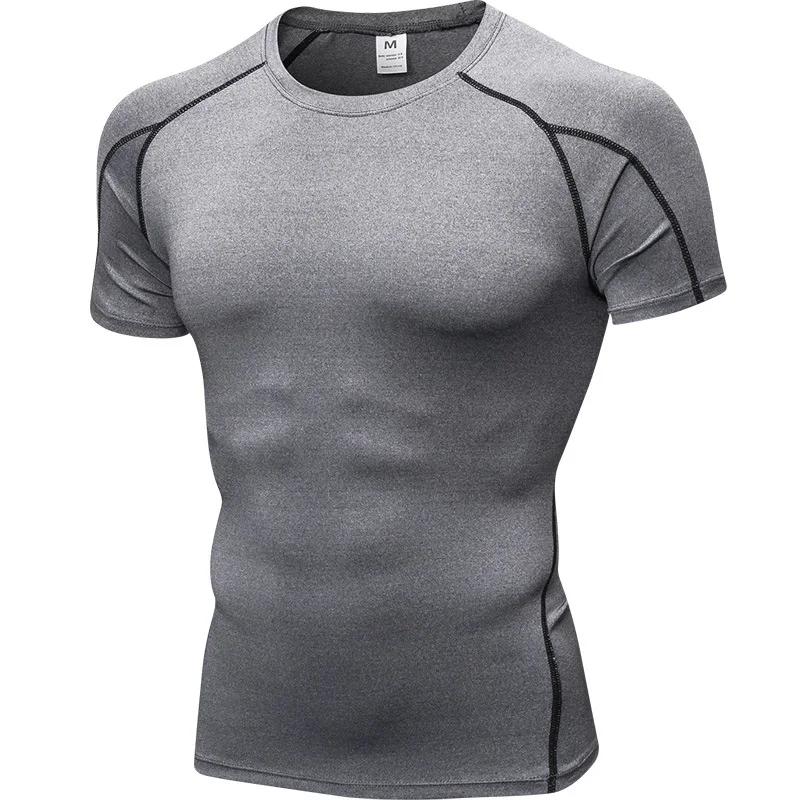 Chemise sport élastique homme - T-shirt fitness séchage rapide musculation entraînement