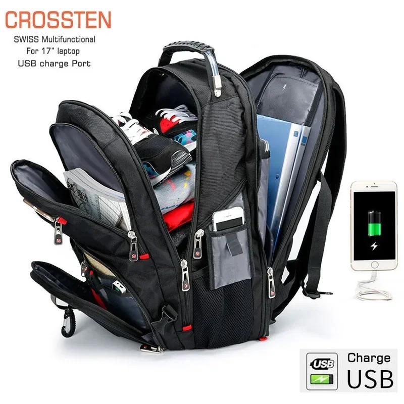 Sac à dos pour ordinateur portable de 17 pouces, multifonctionnel, durable, avec port de charge USB,