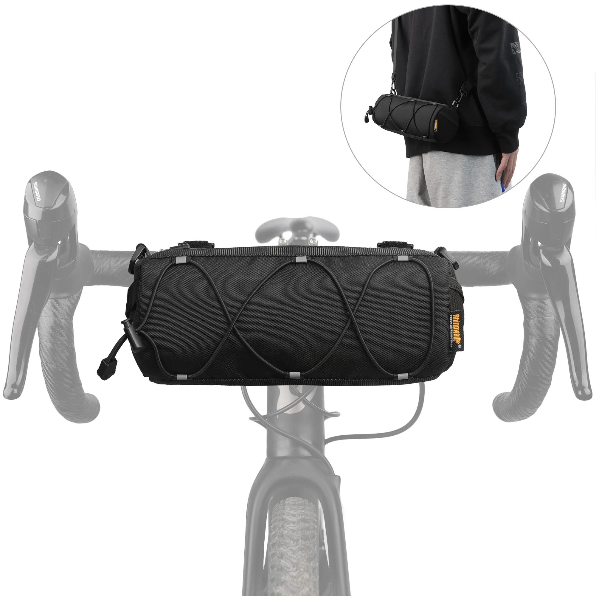 Rhinoworld – sac de guidon de vélo, sac avant de vélo, sac de rangement en rouleau, sac à bandoulièr