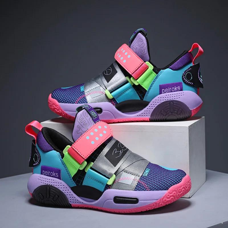 Chaussures de basket-ball pour enfants, baskets de Sport légères et antidérapantes pour garçons et f