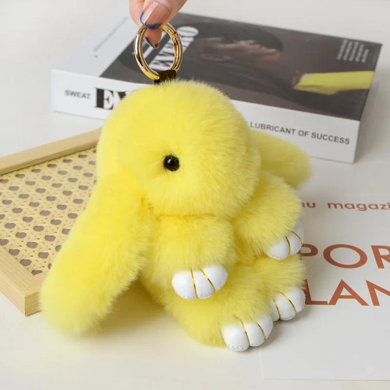 Porte-clés boule de lapin en peluche pour femme, mini lapin, décoration de sac, pendentif, accessoir