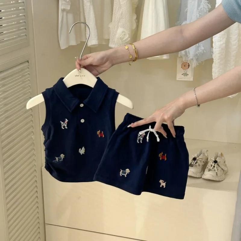 Vêtements d'été pour bébés filles, Polo + jupe pour chien de dessin animé mignon, 2 costumes pour to