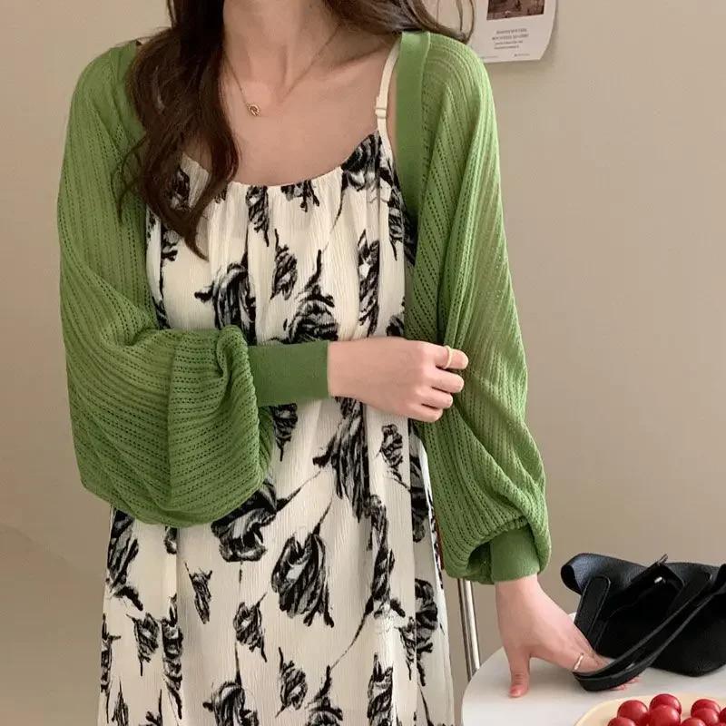 Cardigan tricoté en soie glacée française, résistant au soleil, veste fine d'été pour femmes, gilet,