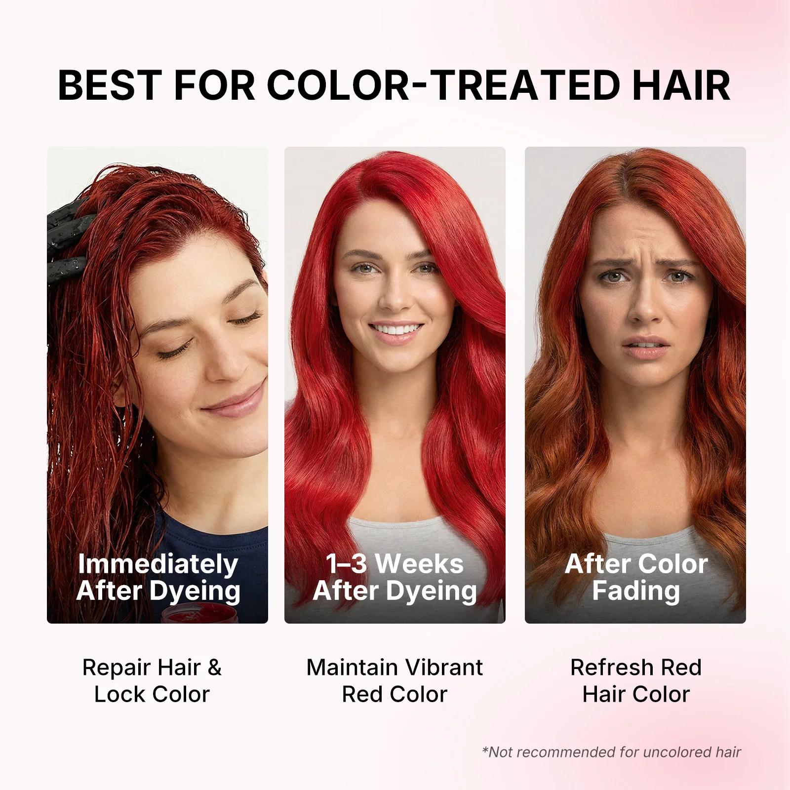 Karseell Color Deposition Masque pour cheveux rouges Après-shampooing stimulant la couleur, hydrate 