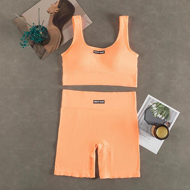 Ensemble de yoga sans couture pour femmes, combinaisons d'entraînement de fitness, soutien-gorge de 