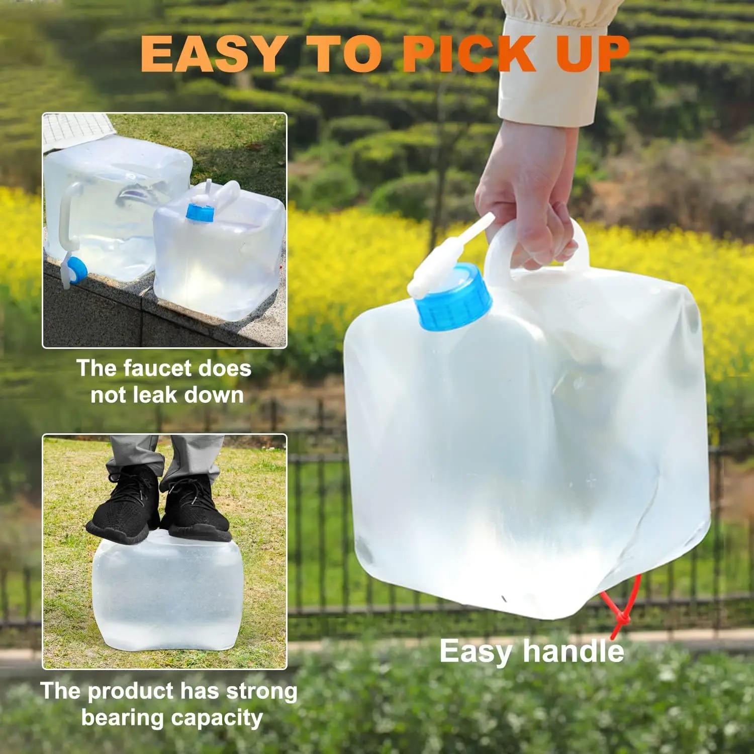 Réservoir d'eau extérieur Portable 5-20l, sac d'eau pliable avec robinet, récipient d'eau de grande 