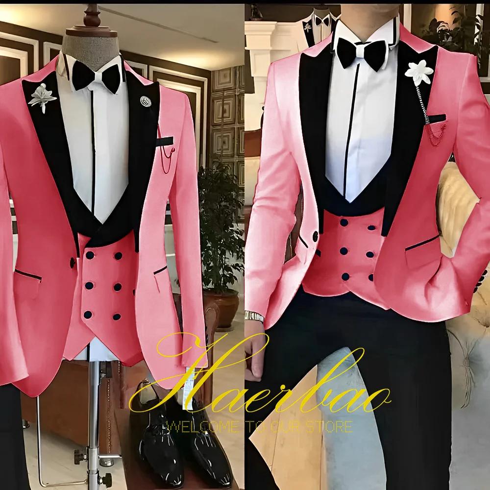 Costumes 3 pièces Slim Fit pour hommes, smokings de marié pour mariage GroomTIME, veste trempée de s