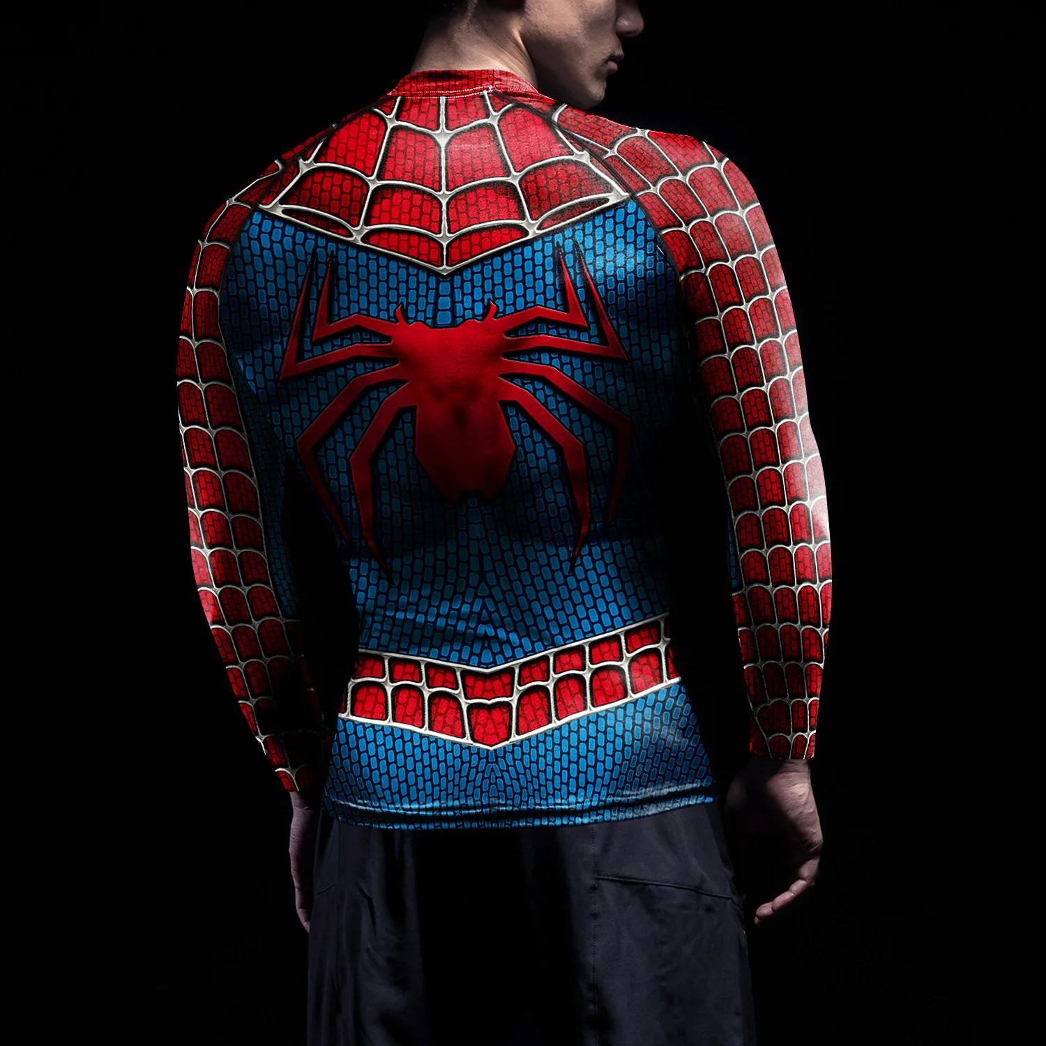 Chemises compression hommes NADANBAO protection éruptions cutanées cosplay super-héros motif araignée