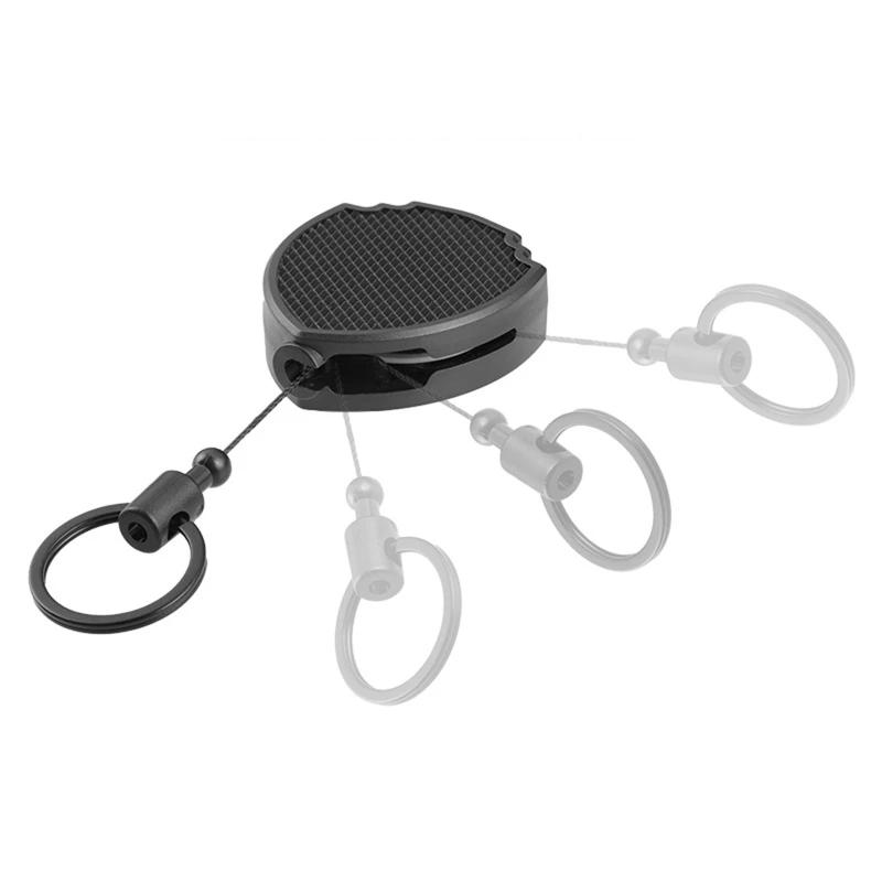Bobine d'insigne mousqueton robuste porte-clés bobine Clips extensibles pour porte-clés avec cordon 
