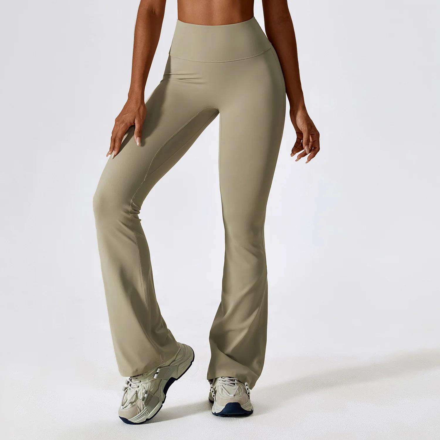 Leggings évasés d'entraînement femme - Taille haute pantalons Yoga jambes larges pour salle sport et danse latine