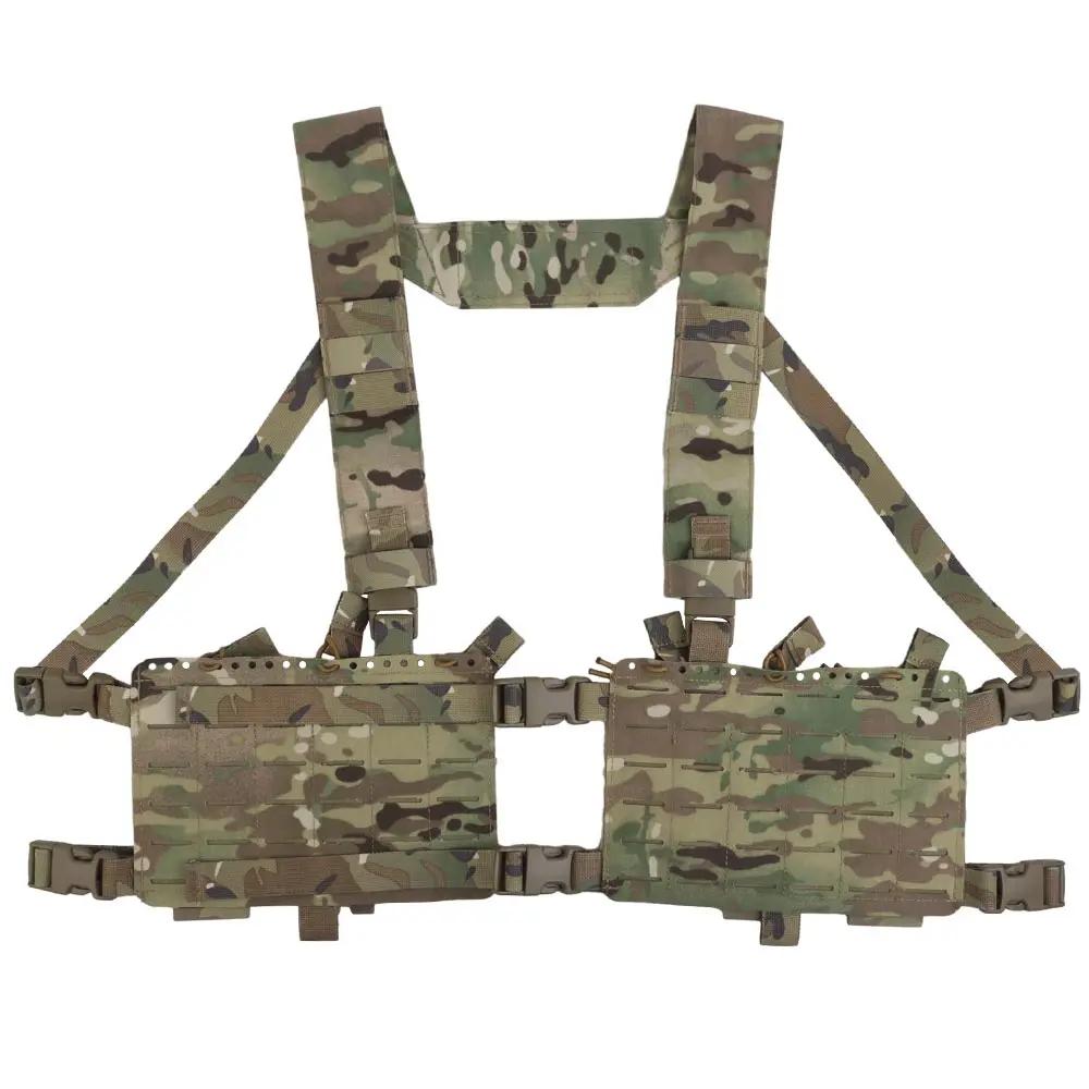 DulglaAlpha-Chest Rig SS Style Molle, Modulaire à Dégagement Rapide, 34 Châssis Fendu, Poudres de Ma